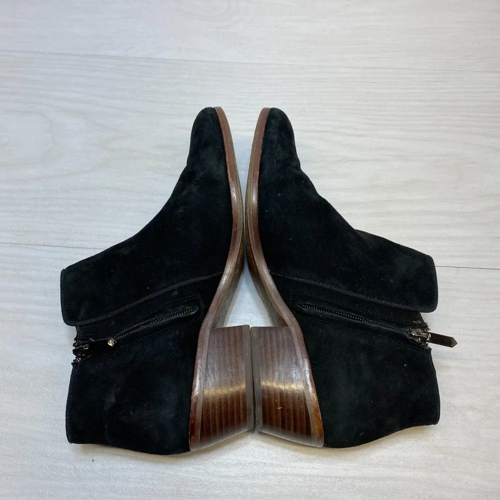 Sam Edelman Petty‎ Ankle Booties Womens Size 9M Black Suede Leather Side Zipper